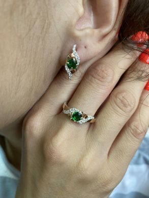 Серебряный набор с золотыми пластинами 128 22