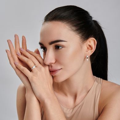 Серебряное кольцо с золотыми вставками 296к 15
