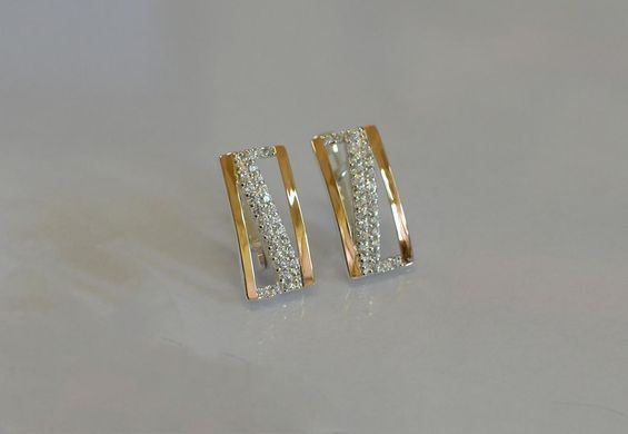 Серебряные серьги с золотыми напайками 059с