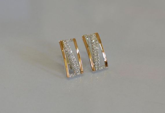Серебряные серьги с золотыми напайками 059с