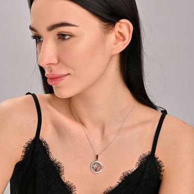 Серебряная подвеска с золотими вставками (1038п)