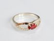 Серебряное кольцо с пластинами золота 225к 15