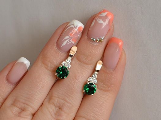 Серебряные серьги с золотом 140с