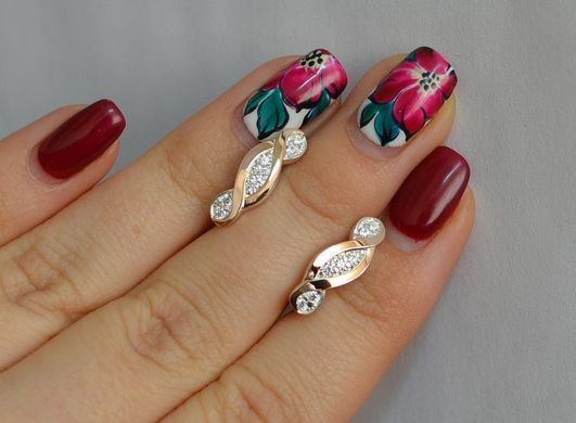 Серебряные серьги с золотыми пластинами 141с